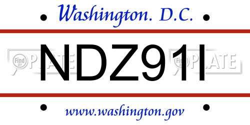 NDZ91I District Of Columbia License Plate