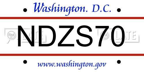 NDZS70 District Of Columbia License Plate