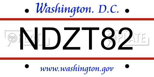 NDZT82 District Of Columbia License Plate