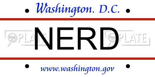 NERD District Of Columbia License Plate