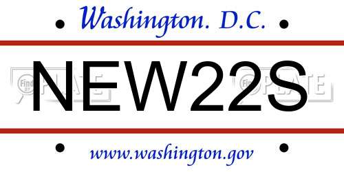 NEW22S District Of Columbia License Plate
