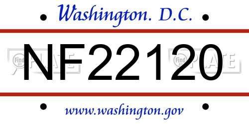 NF22120 District Of Columbia License Plate