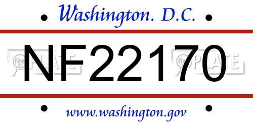 NF22170 District Of Columbia License Plate