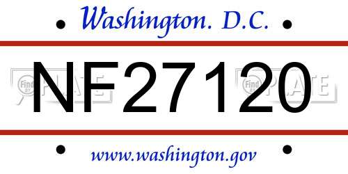 NF27120 District Of Columbia License Plate