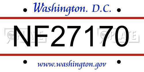 NF27170 District Of Columbia License Plate