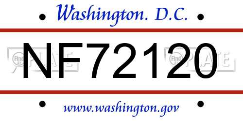 NF72120 District Of Columbia License Plate