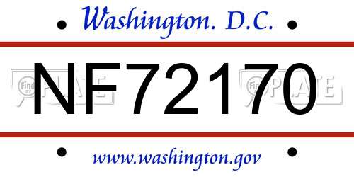 NF72170 District Of Columbia License Plate