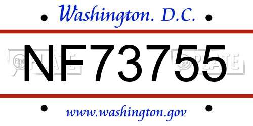 NF73755 District Of Columbia License Plate