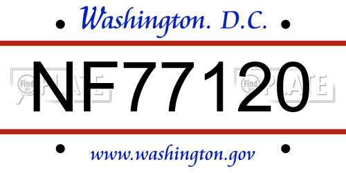 NF77120 District Of Columbia License Plate