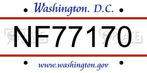 NF77170 District Of Columbia License Plate