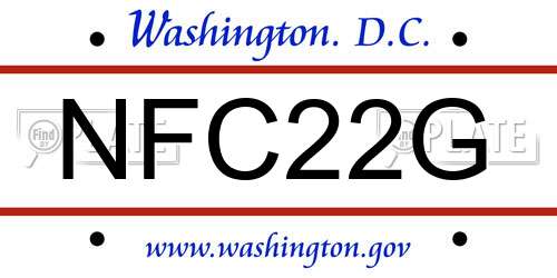 NFC22G District Of Columbia License Plate