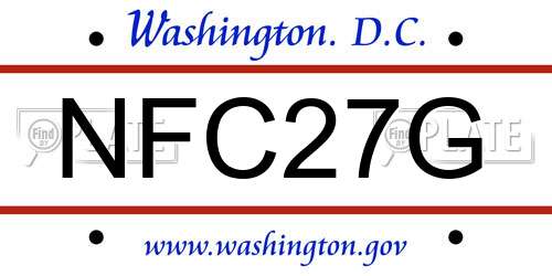 NFC27G District Of Columbia License Plate