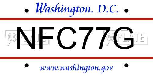 NFC77G District Of Columbia License Plate