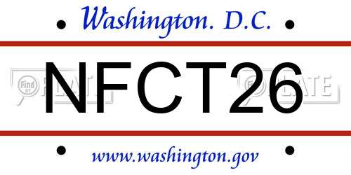NFCT26 District Of Columbia License Plate