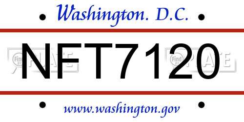 NFT7120 District Of Columbia License Plate