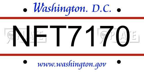 NFT7170 District Of Columbia License Plate