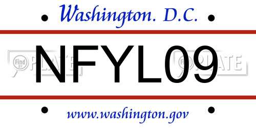 NFYL09 District Of Columbia License Plate