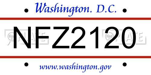 NFZ2120 District Of Columbia License Plate