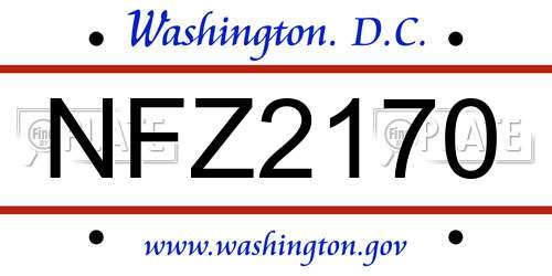 NFZ2170 District Of Columbia License Plate