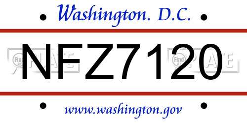 NFZ7120 District Of Columbia License Plate
