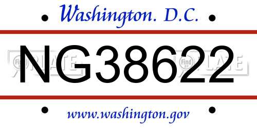 NG38622 District Of Columbia License Plate
