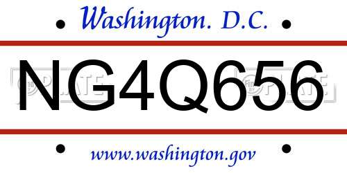 NG4Q656 District Of Columbia License Plate