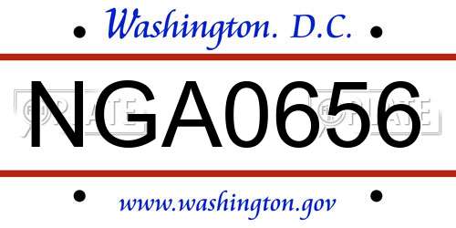 NGA0656 District Of Columbia License Plate