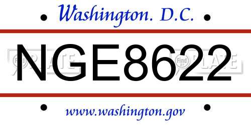 NGE8622 District Of Columbia License Plate