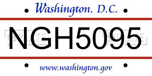 NGH5095 District Of Columbia License Plate