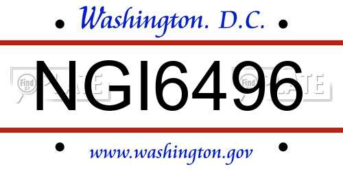 NGI6496 District Of Columbia License Plate