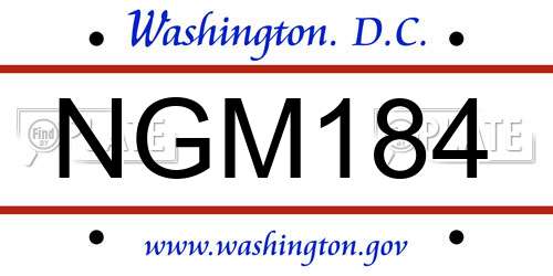 NGM184 District Of Columbia License Plate
