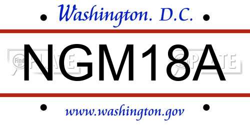 NGM18A District Of Columbia License Plate