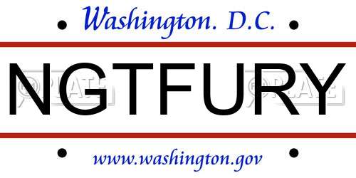 NGTFURY District Of Columbia License Plate