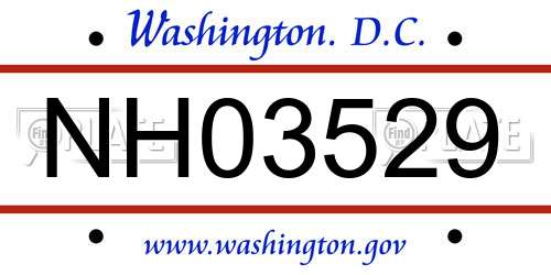 NH03529 District Of Columbia License Plate