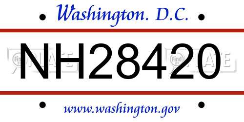 NH28420 District Of Columbia License Plate