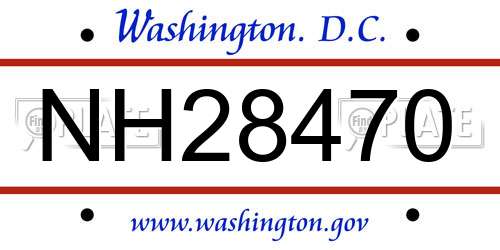 NH28470 District Of Columbia License Plate