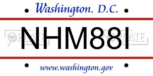 NHM88I District Of Columbia License Plate