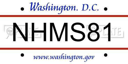 NHMS81 District Of Columbia License Plate