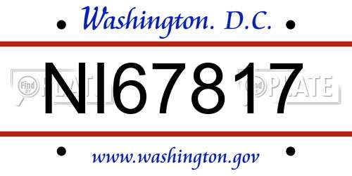 NI67817 District Of Columbia License Plate