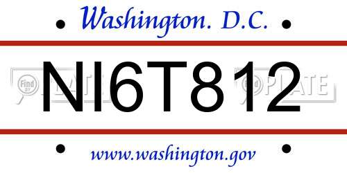 NI6T812 District Of Columbia License Plate