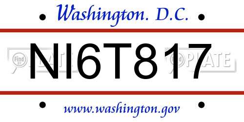 NI6T817 District Of Columbia License Plate