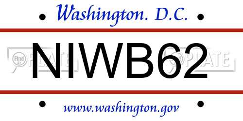 NIWB62 District Of Columbia License Plate