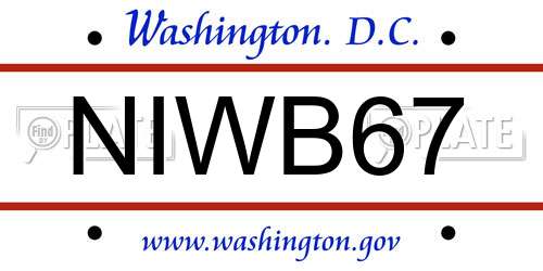 NIWB67 District Of Columbia License Plate