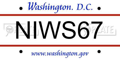 NIWS67 District Of Columbia License Plate