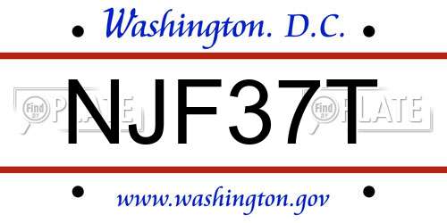 NJF37T District Of Columbia License Plate
