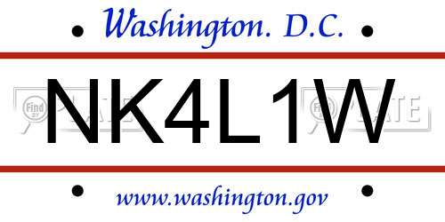 NK4L1W District Of Columbia License Plate