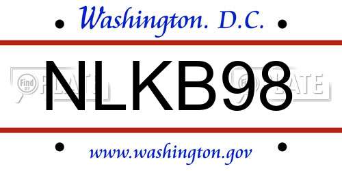 NLKB98 District Of Columbia License Plate