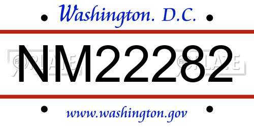 NM22282 District Of Columbia License Plate