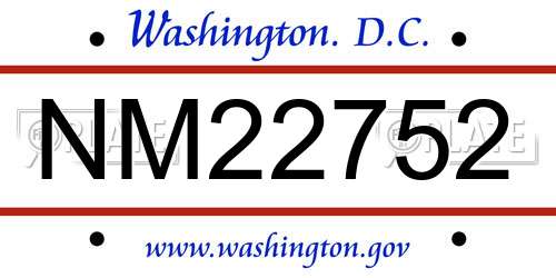 NM22752 District Of Columbia License Plate