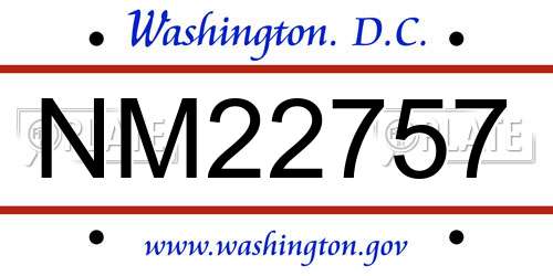 NM22757 District Of Columbia License Plate